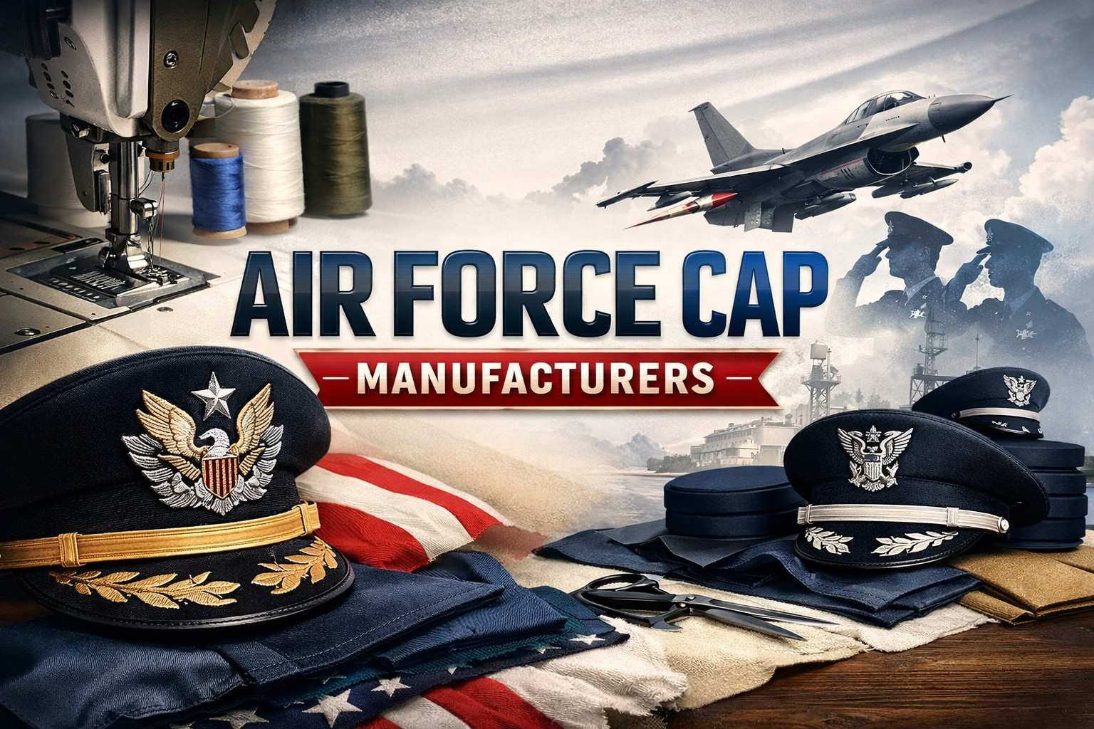 High-quality Air Force caps manufactured in Malegaon by Anika Cap Manufacturer showcasing premium stitching and design