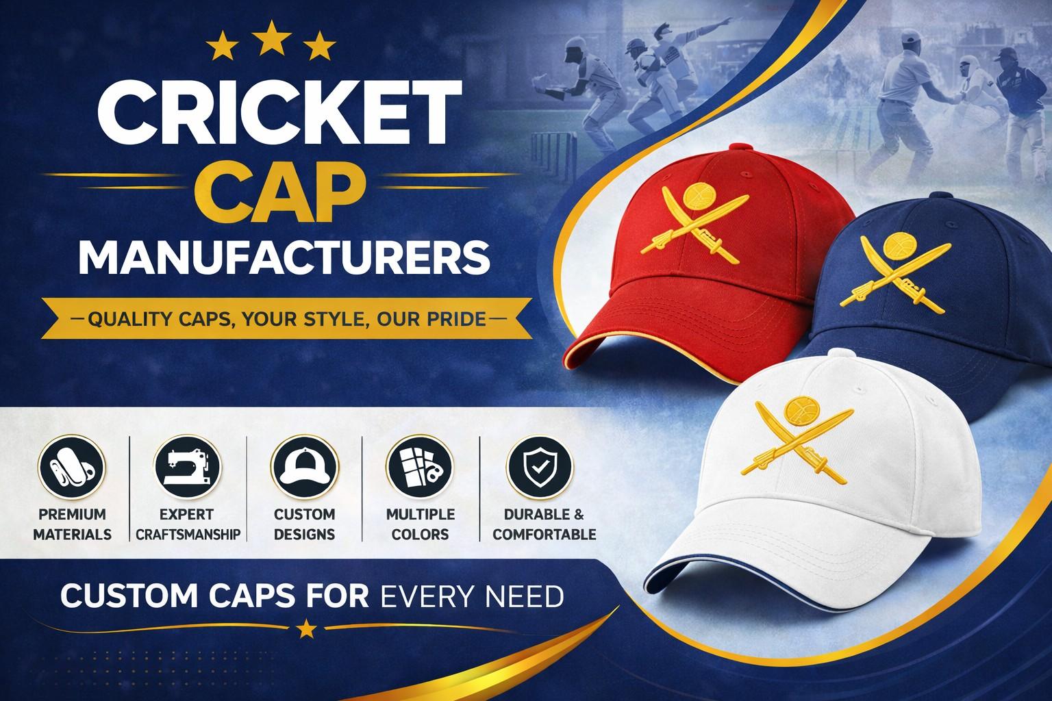 Bulk embroidered cricket caps supplier Bihar