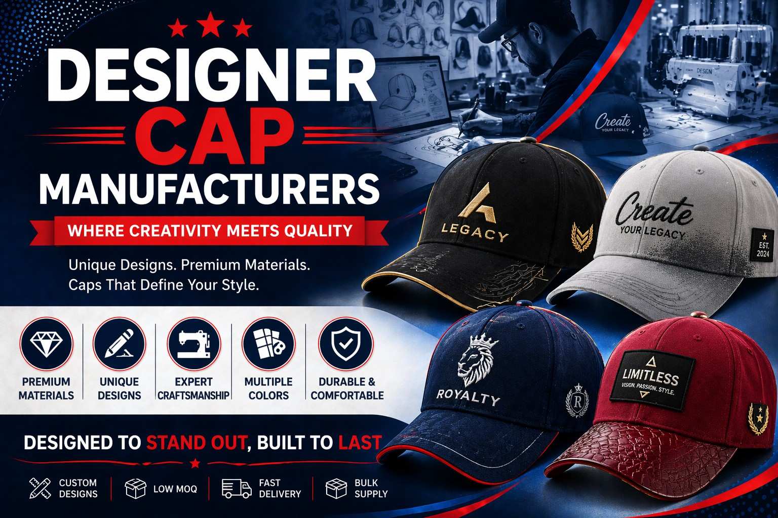 Stylish Designer Cap by Anika Cap Manufacturer in Vapi