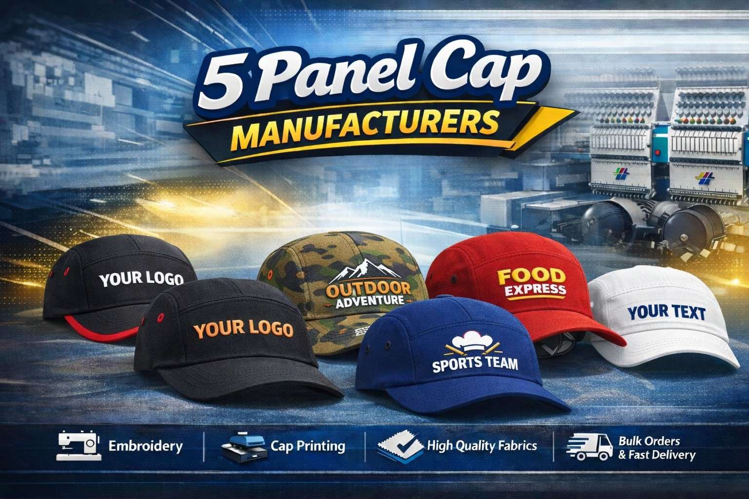 5 Panel Cap Manufacturers in Sagar by Anika Cap Manufacturers