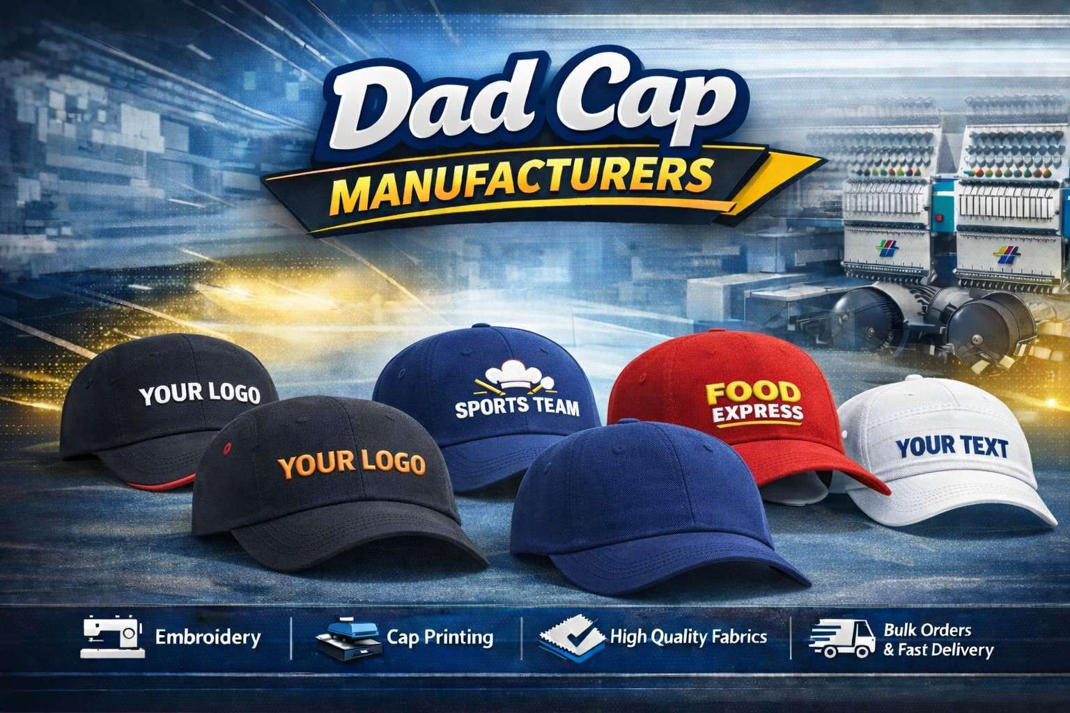 Custom dad caps manufactured in Bihar - Wholesale dad caps supplier Patna