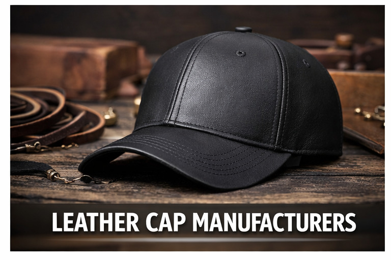 leather cap manufacturers, leather caps India, custom leather caps, bulk leather caps supplier, caps exporter India, Anika Cap Manufacturer